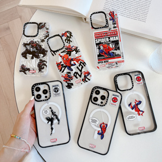 เคสโทรศัพท์มือถืออะคริลิค แบบแม่เหล็ก ลาย Marvel Spider Man CT สําหรับ iphone 11 12 13 14 pro promax