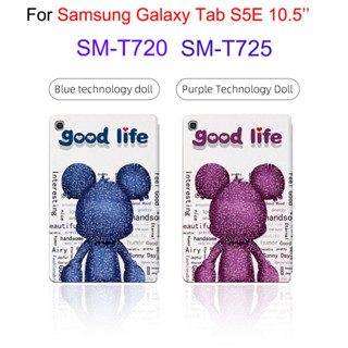 เคสหนัง PU ฝาพับ ลายหมีมิกกี้เมาส์ พร้อมขาตั้ง แฟชั่น สําหรับ Samsung Galaxy Tab S5E 10.5 นิ้ว SM-T720 SM-T725 Galaxy Tab S 5E 10.5 นิ้ว