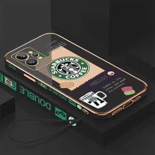 เคสโทรศัพท์มือถือ ลายการ์ตูน Starbucks พร้อมสายคล้อง สําหรับ realme GT realme GT neo2 realme GT neo3 realme GT Master realme XT