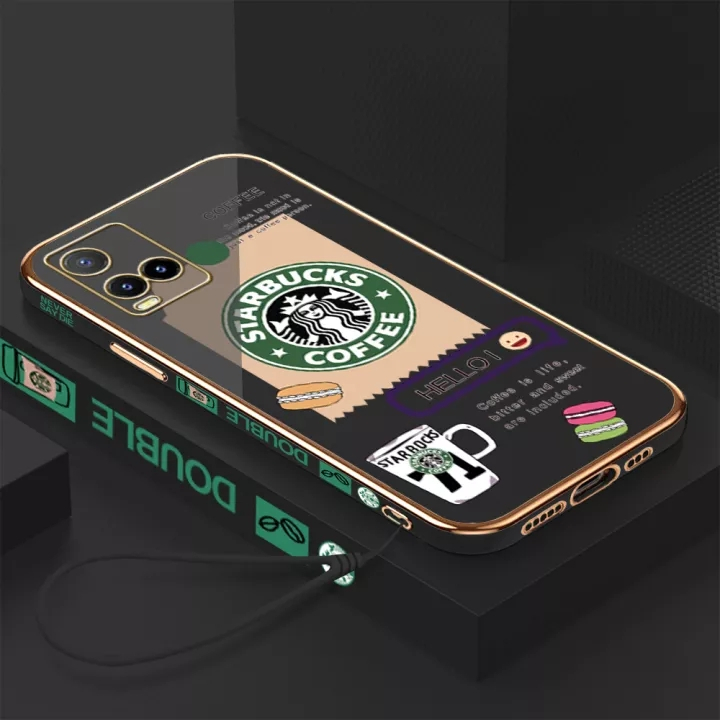 เคสโทรศัพท์มือถือ-ลายการ์ตูน-starbucks-พร้อมสายคล้อง-สําหรับ-vivo-y35-2022-vivo-y02s-4g-2022