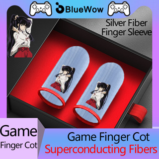 Bluewow【inuyasha-kankyo】ถุงมือเล่นเกม PUBG COD กันเหงื่อ สําหรับเล่นเกมมือถือ 2 ชิ้น