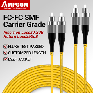 Ampcom FC เป็น FC UPC สายเคเบิลไฟเบอร์ออปติคอล โหมดเดี่ยว SMF 9/125μm 2.0 มม.