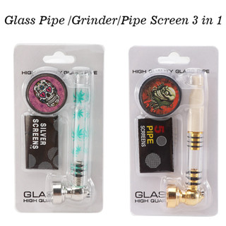 3 ใน 1 Mini Pipe Sets อุปกรณ์สายเขียว คละสีส่ง บ้อง ขนาดพกพาสะด