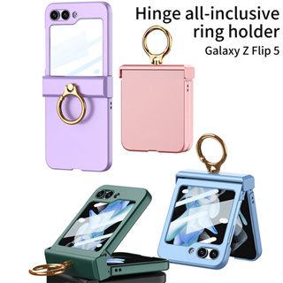 สําหรับ Samsung Galaxy Z Flip 5 เคส บางเฉียบ เคลือบด้าน แหวนยึด เมมเบรน รวมทุกอย่าง พับ เคสป้องกัน