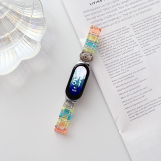 สายนาฬิกาข้อมือเรซิ่นใส แบบเปลี่ยน สําหรับ Xiaomi Mi Band 8 miband 8 band8 Correa