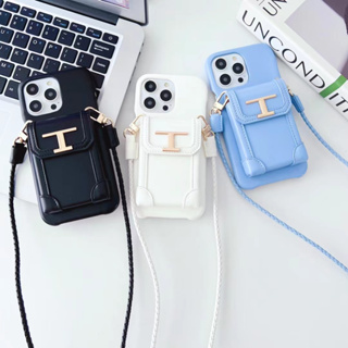 สินค้าพร้อมส่ง แบรนด์ดัง Xiao Zhan Tods เคสโทรศัพท์มือถือหนังถัก กันลื่น พร้อมช่องใส่บัตร และสายคล้อง สําหรับ iPhone14.14pro.14plus.14proMax.13.13pro.13proMax.1212pro.12proMax.11.11pro.11proMax