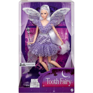 Barbie Signature Collectible Tooth Fairy Doll with Shimmery Fairy Wings, Wand &amp; Tiara HBY16 ตุ๊กตาบาร์บี้ ปีกนางฟ้า ประดับชิมเมอร์รี่ ไม้กายสิทธิ์ และมงกุฏ HBY16