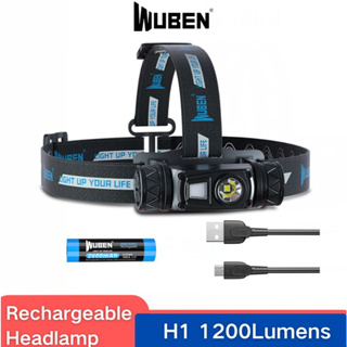 Wuben H1 ไฟหน้า 1200lm พร้อมแบตเตอรี่ 2600mAH น้ําหนักเบา สําหรับตกปลา