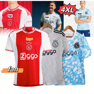 เสื้อกีฬาแขนสั้น ลายทีมชาติฟุตบอล Ajax 23-24 24-48 ชั่วโมง ไซซ์ S-4XL ชุดเหย้า