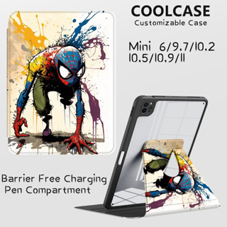 Coolcase เคสใส หมุนได้ 360 องศา พร้อมช่องใส่ดินสอ สําหรับ iPad 9 10 Air 4 Air 5 Pro 11 Cl117