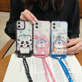 เคส Infinix Hot 30 30i 20 20i 20S 12 12i 11 10 10S 9 Play NFC Note 30 12 G96 10 Pro  Smart 7 5 Smart7 Smart5 Hot30 Hot30i Note30 Transparent Doraemon Panda Soft Case With Lanyard