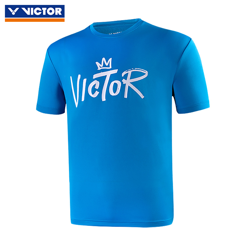 victor-victory-เสื้อยืดกีฬา-ผ้าถัก-ระบายอากาศ-แห้งเร็ว-สําหรับผู้ชายและผู้หญิง-ฝึกแบดมินตัน