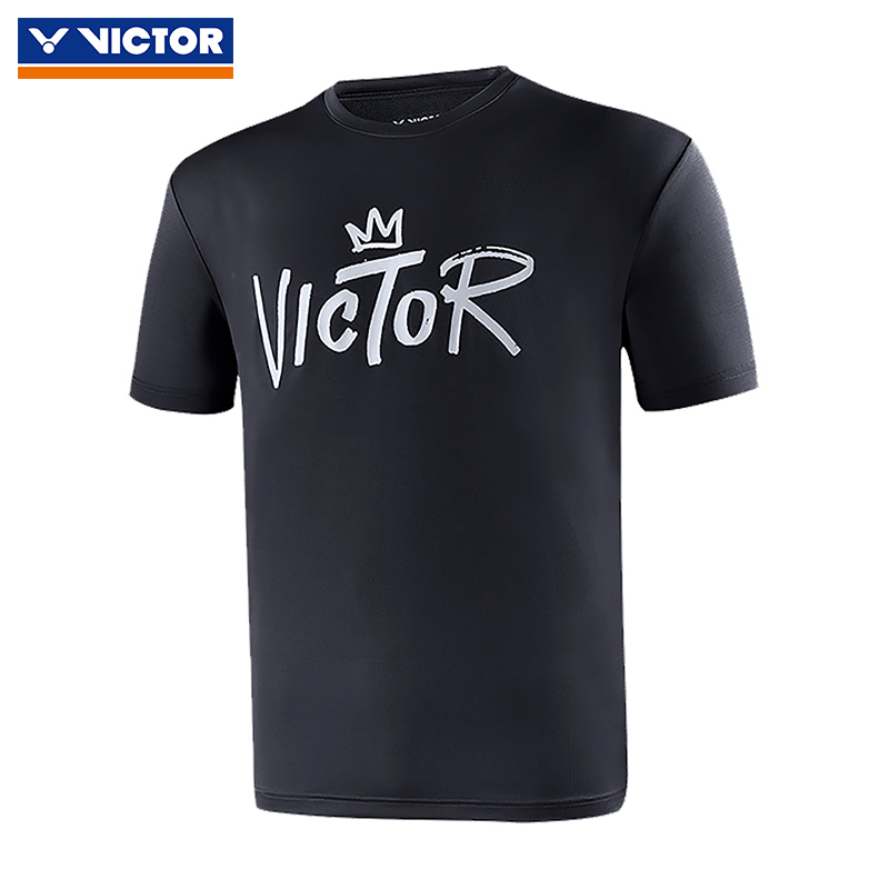 victor-victory-เสื้อยืดกีฬา-ผ้าถัก-ระบายอากาศ-แห้งเร็ว-สําหรับผู้ชายและผู้หญิง-ฝึกแบดมินตัน