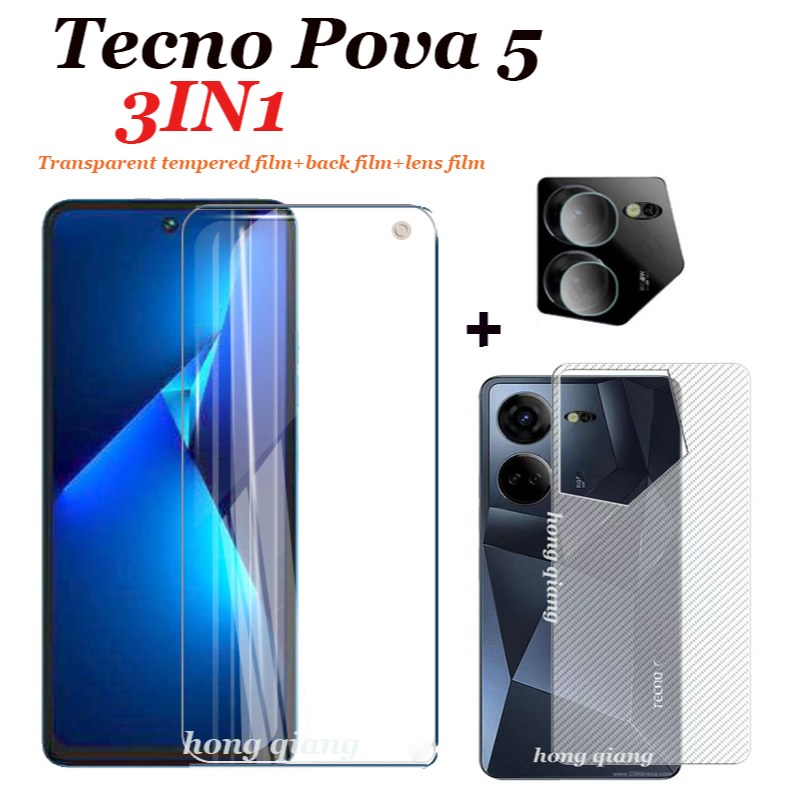 3in1-ฟิล์มกระจกนิรภัยกันรอยหน้าจอ-และกล้อง-และฟิล์มด้านหลัง-ป้องกันเลนส์กล้อง-สําหรับ-tecno-pova-5-pova-5-pro-tecno-pova-3-pova-2-pova-4