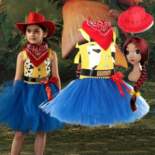 Disney Toy Story ชุดคอสเพลย์ ชุดเดรส Tutu Jessie สไตล์คาวบอย สําหรับเด็ก ปาร์ตี้ฮาโลวีน