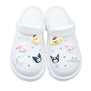 Jibbitz Crocs 8 ชิ้น เซต Sanrio การ์ตูน ชุดเรซิ่น รองเท้า เสน่ห์ สําหรับผู้ใหญ่ และเด็ก จระเข้ รองเท้า ฉลาม รองเท้าแตะ หัวเข็มขัด DIY ถอดออกได้ นํากลับมาใช้ใหม่ได้