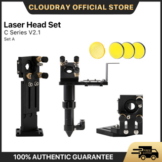 Cloudray ชุดหัวเลเซอร์ CO2 Laser Head Set Dia.18mm FL38.1mm&amp;Dia.20 FL50.8/63.5/101.6mm Znse เลนส์โฟกัส เส้นผ่านศูนย์กลาง 25 ม. กระจก สําหรับเครื่องแกะสลักเลเซอร์