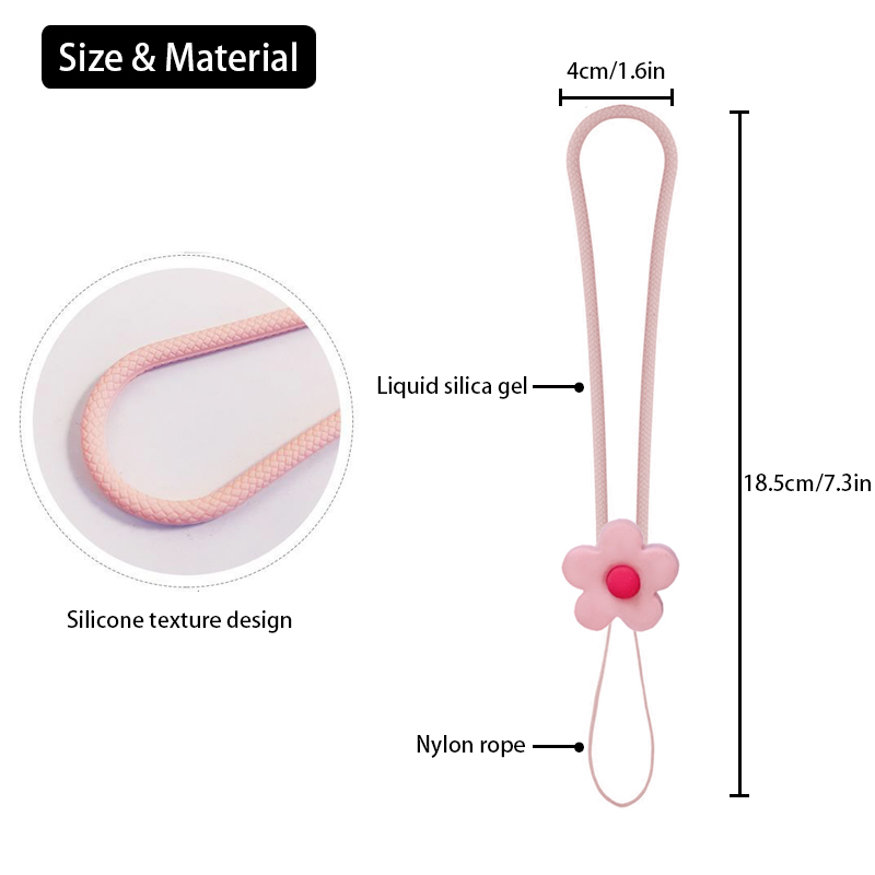 สายคล้องข้อมือซิลิโคน-ลายดอกไม้-สีสันสดใส-สําหรับห้อยโทรศัพท์มือถือ