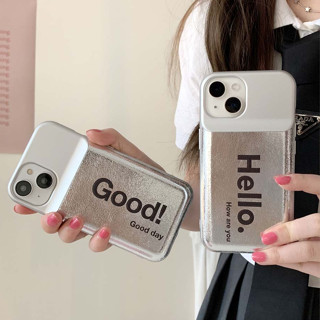 เคสโทรศัพท์มือถือแบบนิ่ม กันกระแทก ลายตัวอักษรสีเงิน เรียบง่าย หรูหรา สําหรับ iPhone 11 14ProMax 13PROMAX 12PROMAX 14 14PRO