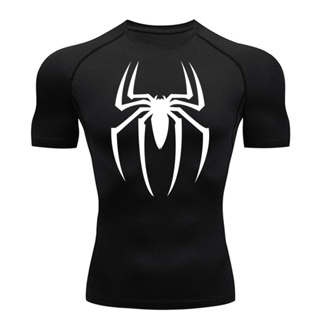 เสื้อยืดแขนสั้น พิมพ์ลาย Spiderman 2099 สําหรับผู้ชาย ใส่ออกกําลังกาย เพาะกาย เล่นกล้าม