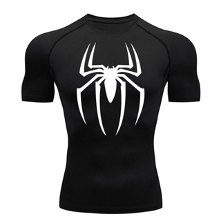 เสื้อยืดแขนสั้น พิมพ์ลาย Spiderman 2099 สําหรับผู้ชาย ใส่ออกกําลังกาย เพาะกาย เล่นกล้าม