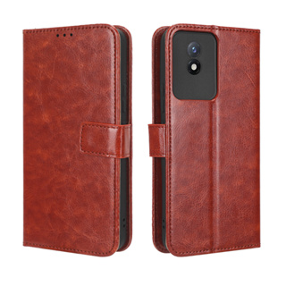 Vivo Y02T เคส Leather Case เคสโทรศัพท์ Stand Wallet Vivo Y02T Y 02T เคสมือถือ Cover