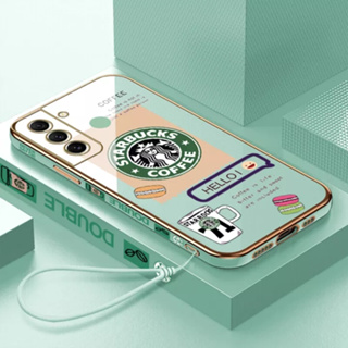 เคสโทรศัพท์มือถือ ลายการ์ตูน Starbucks พร้อมสายคล้อง สําหรับ Samsung S23 Samsung S23 plus Samsung S23 ultra