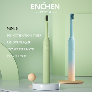 Enchen MINT5 แปรงสีฟันไฟฟ้าโซนิค พอร์ต Type C กันน้ํา IPX7 ล้างทําความสะอาดได้ สําหรับผู้ใหญ่ คู่รัก