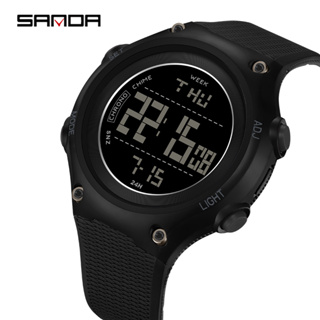 Sanda นาฬิกาข้อมือดิจิทัลอิเล็กทรอนิกส์ อเนกประสงค์ กันน้ํา สไตล์ทหาร หรูหรา แฟชั่นสําหรับผู้ชาย