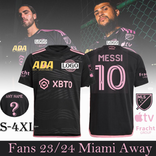 เสื้อกีฬาแขนสั้น ลายทีมชาติฟุตบอลชั้นนํา Inter Miami 23-24 ไซซ์ S - 4XL ชุดเยือน สําหรับผู้ชาย