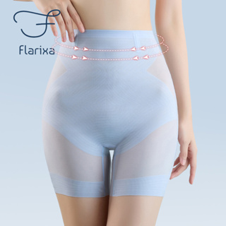Flarixa กางเกงขาสั้น ผ้าเรยอน แบบบางพิเศษ ไร้รอยต่อ กระชับสัดส่วนหน้าท้อง เพื่อความปลอดภัย สําหรับผู้หญิง