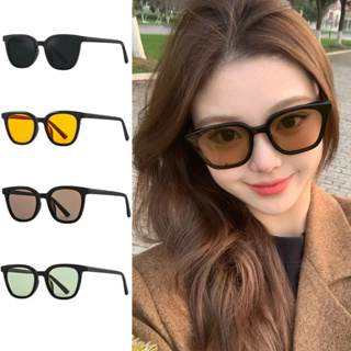 แว่นตากันแดด กรอบสี่เหลี่ยม ป้องกันรังสียูวี เลนส์สีเหลือง สีน้ําตาล สไตล์เกาหลี แฟชั่นสําหรับผู้ชาย และผู้หญิง