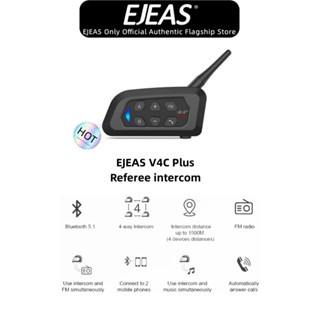 Ejeas V4 Plus ชุดหูฟังบลูทูธ 5.1 4 กันน้ํา สําหรับหมวกกันน็อครถจักรยานยนต์ Shoei AGV KYT Yamaha Honda Forza 250 1 แพ็ค