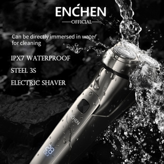 Enchen มีดโกนหนวดไฟฟ้า เหล็ก 3s&amp;Steel 3 IPX7 Type-C ชาร์จ USB สําหรับผู้ชาย