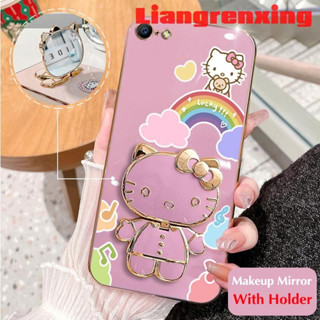 เคสโทรศัพท์มือถือ ซิลิโคนนิ่ม กันกระแทก ลายแมวเฮลโลคิตตี พร้อมกระจกแต่งหน้า และที่ตั้งวาง สําหรับ OPPO F1S OPPO A39 OPPO A37 OPPO A37 DDXKT01
