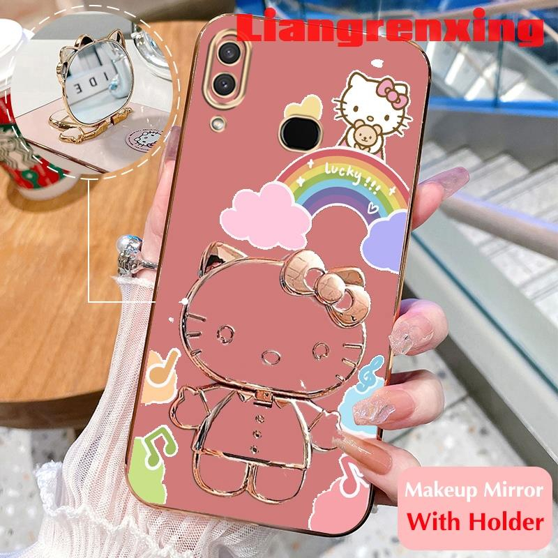 เคสโทรศัพท์มือถือ-ซิลิโคนนิ่ม-กันกระแทก-ลายแมวเฮลโลคิตตี-พร้อมกระจกแต่งหน้า-สําหรับ-huawei-y7-2019-huawei-y9-2019-huawei-y7-pro-2019-ddxkt01