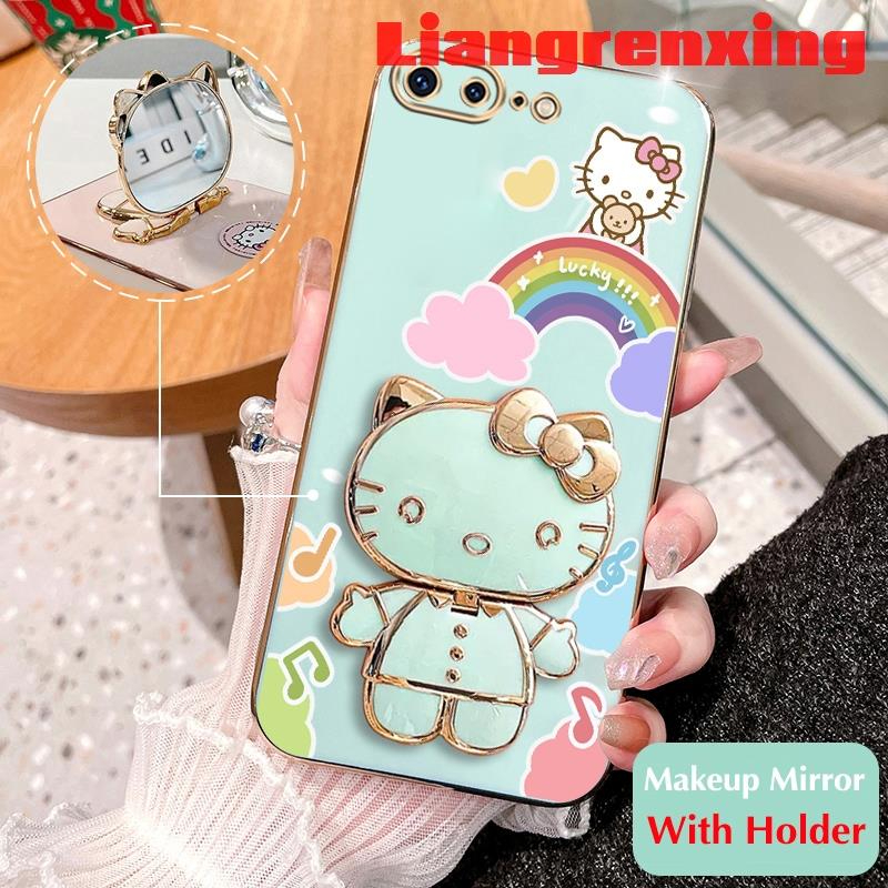 เคสโทรศัพท์มือถือ-ซิลิโคนนิ่ม-กันกระแทก-ลายแมวเฮลโลคิตตี-พร้อมกระจกแต่งหน้า-สําหรับ-iphone-7-plus-8-plus-se-2-2020-ipnone-se3-2022-ddxkt01