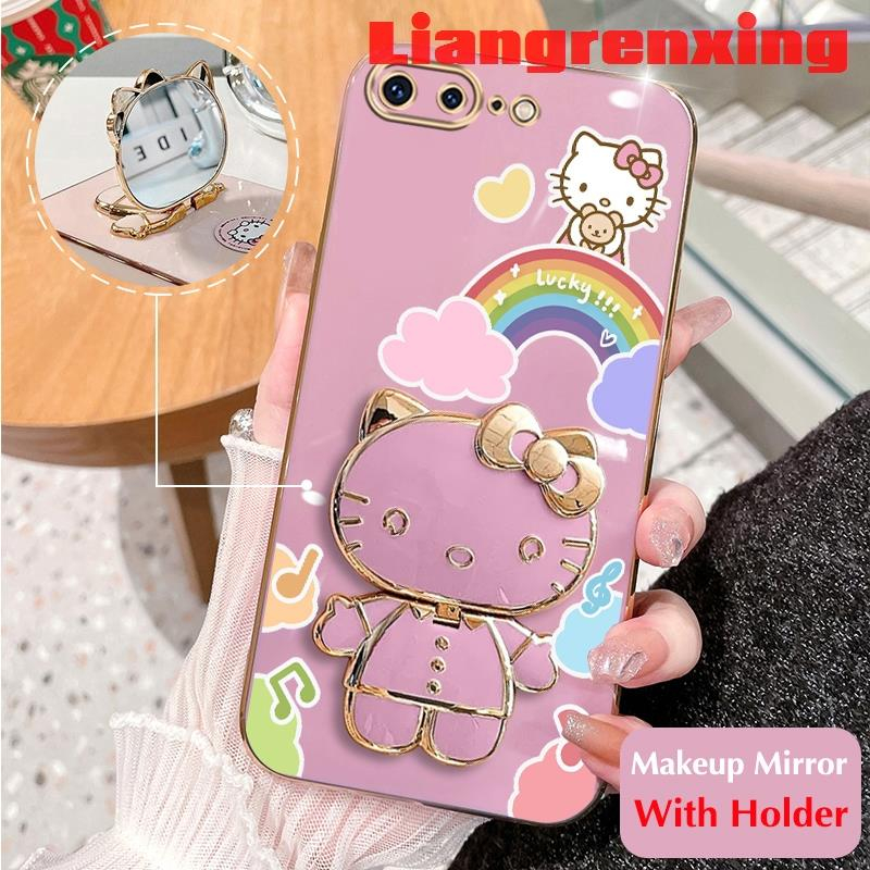 เคสโทรศัพท์มือถือ-ซิลิโคนนิ่ม-กันกระแทก-ลายแมวเฮลโลคิตตี-พร้อมกระจกแต่งหน้า-สําหรับ-iphone-7-plus-8-plus-se-2-2020-ipnone-se3-2022-ddxkt01