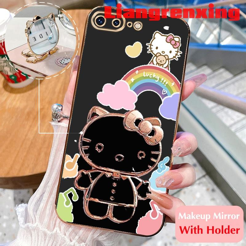 เคสโทรศัพท์มือถือ-ซิลิโคนนิ่ม-กันกระแทก-ลายแมวเฮลโลคิตตี-พร้อมกระจกแต่งหน้า-สําหรับ-iphone-7-plus-8-plus-se-2-2020-ipnone-se3-2022-ddxkt01