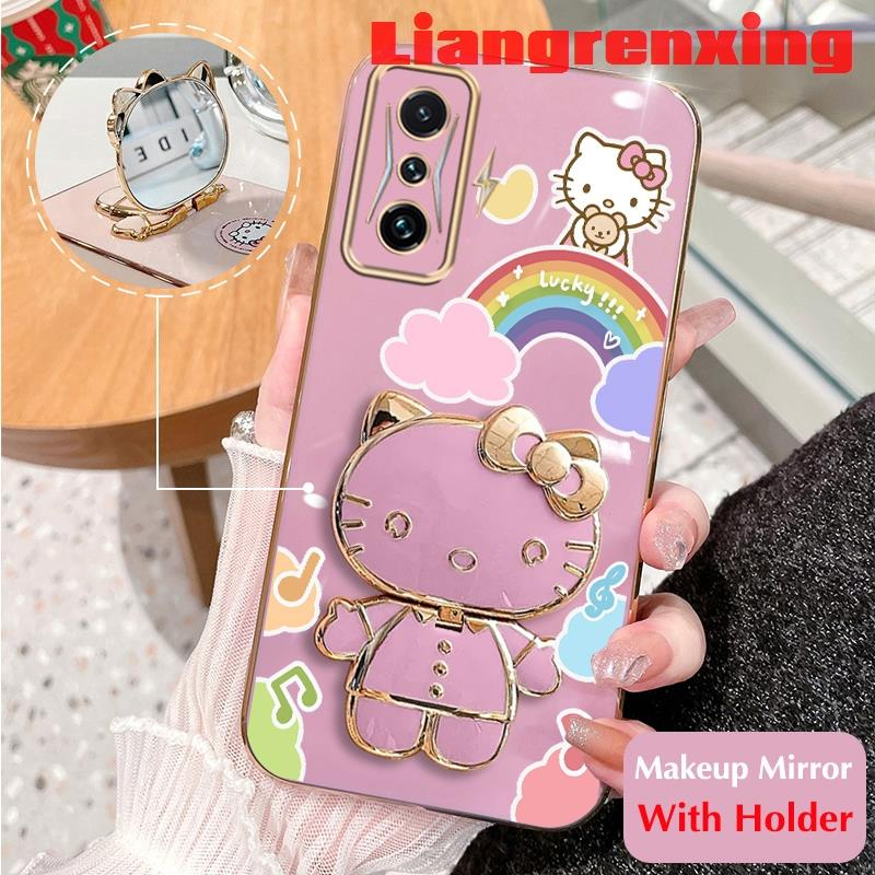 เคสโทรศัพท์มือถือ-ซิลิโคนนิ่ม-กันกระแทก-ลาย-hello-kitty-cat-พร้อมกระจกแต่งหน้า-และที่ตั้งวาง-สําหรับ-xiaomi-poco-f4-gt-5g-ddxkt01