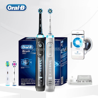 Oral B Electric iBrush 8000/9000 แปรงสีฟันไฟฟ้า ตรวจจับตําแหน่ง 5/6 เทคโนโลยีบลูทูธ แหวนอัจฉริยะ ทําความสะอาด เหนือกว่า แบบชาร์จไฟได้