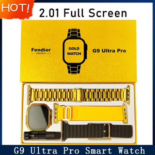 ใหม่ G9 Ultra Pro นาฬิกาข้อมือสมาร์ทวอทช์ เชื่อมต่อบลูทูธ ไร้สาย สีทอง สําหรับผู้ชาย 2023 8