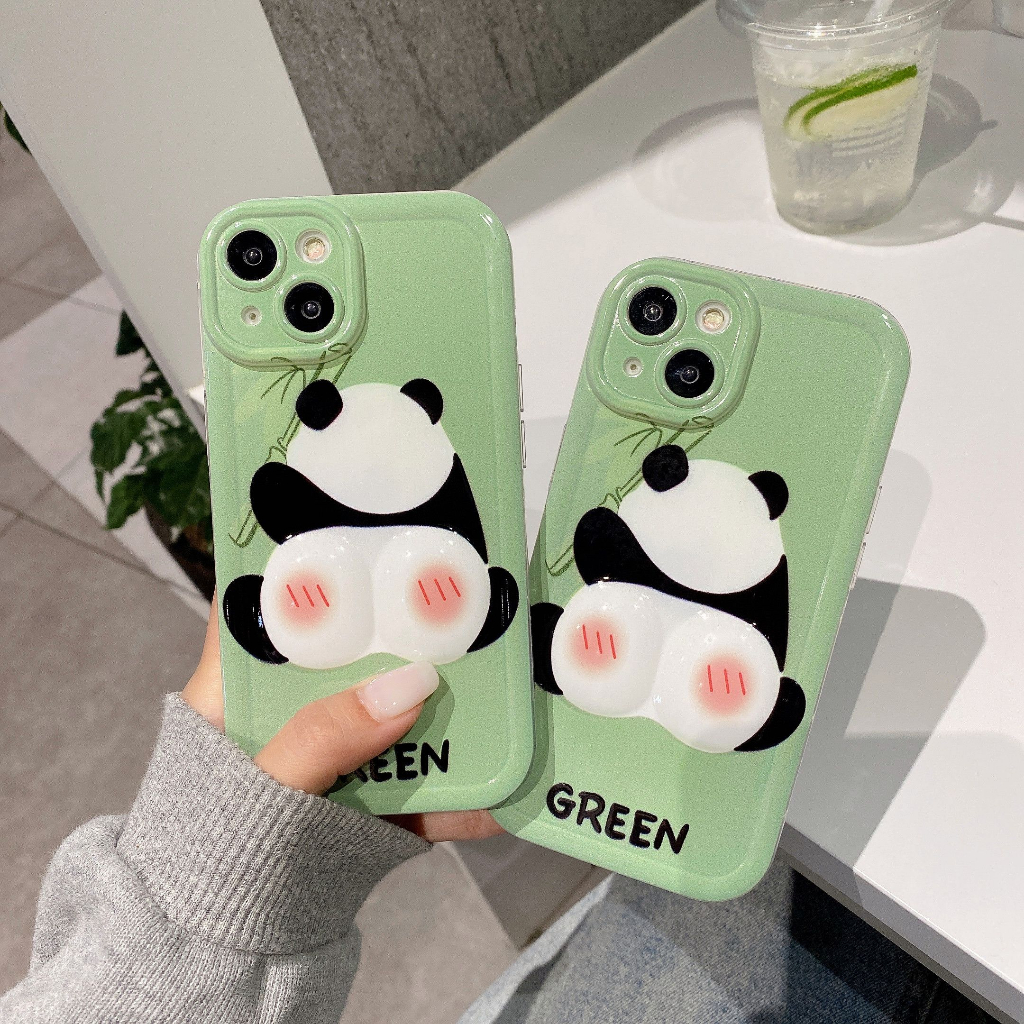 เคสโทรศัพท์มือถือซิลิโคน-ลายแพนด้า-3d-คลายเครียด-พร้อมคลิปหนีบ-สําหรับ-iphone-14-promax-11-12-13-pro-x-xr-xs-max-7-8-plus