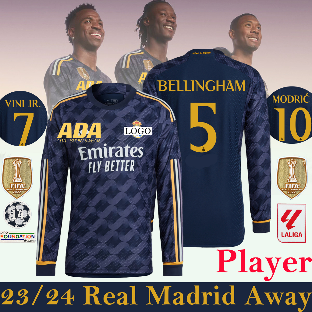 player-issue-เสื้อกีฬาแขนยาว-ลายทีมชาติฟุตบอล-real-m-away-23-24-ไซซ์-s-2xl-พร้อมส่ง