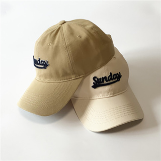 หมวกเบสบอลลําลอง ผ้าฝ้าย ป้องกันแดด พิมพ์ลายตัวอักษร "Sunday" แฟชั่นคู่รัก สไตล์สตรีท สําหรับผู้ชาย และผู้หญิง