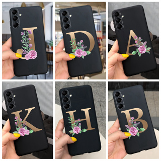 เคสโทรศัพท์ ซิลิโคนนิ่ม ลายตัวอักษร สีดํา แฟชั่น สําหรับ Samsung Galaxy A24 A25 5G 2023 A24 4G SM-A245F A 24 A 25