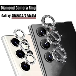 ฟิล์มกระจกนิรภัยกันรอยเลนส์กล้อง ประดับเพชร สําหรับ Samsung Galaxy A54 A34 A24 A14 M54 M54 A 54 34 14 24