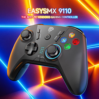 EasySMX SL-9110 2.4G คอนโทรลเลอร์เกมไร้สาย สำหรับ Windows PC/Steam Deck/PS3/Android TV BOX, Dual Vibrate Plug and Play Gamepad Joystick พร้อม 4 ปุ่มที่กำหนดเอง, แบตเตอรี่สูงสุด 14 ชั่วโมง, ทำงานสำหรับ Nintendo Switch