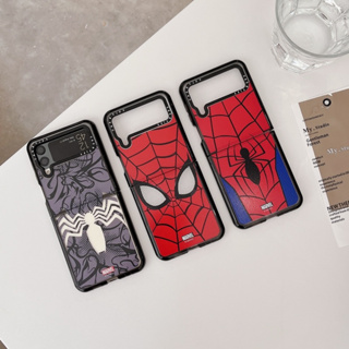 เคสโทรศัพท์มือถือแบบแข็ง ใส ลาย Spiderman Spider Black Venom หรูหรา สําหรับ Samsung Galaxy Z Flip 4 Flip3 5G Z Flip 3 Flip4
