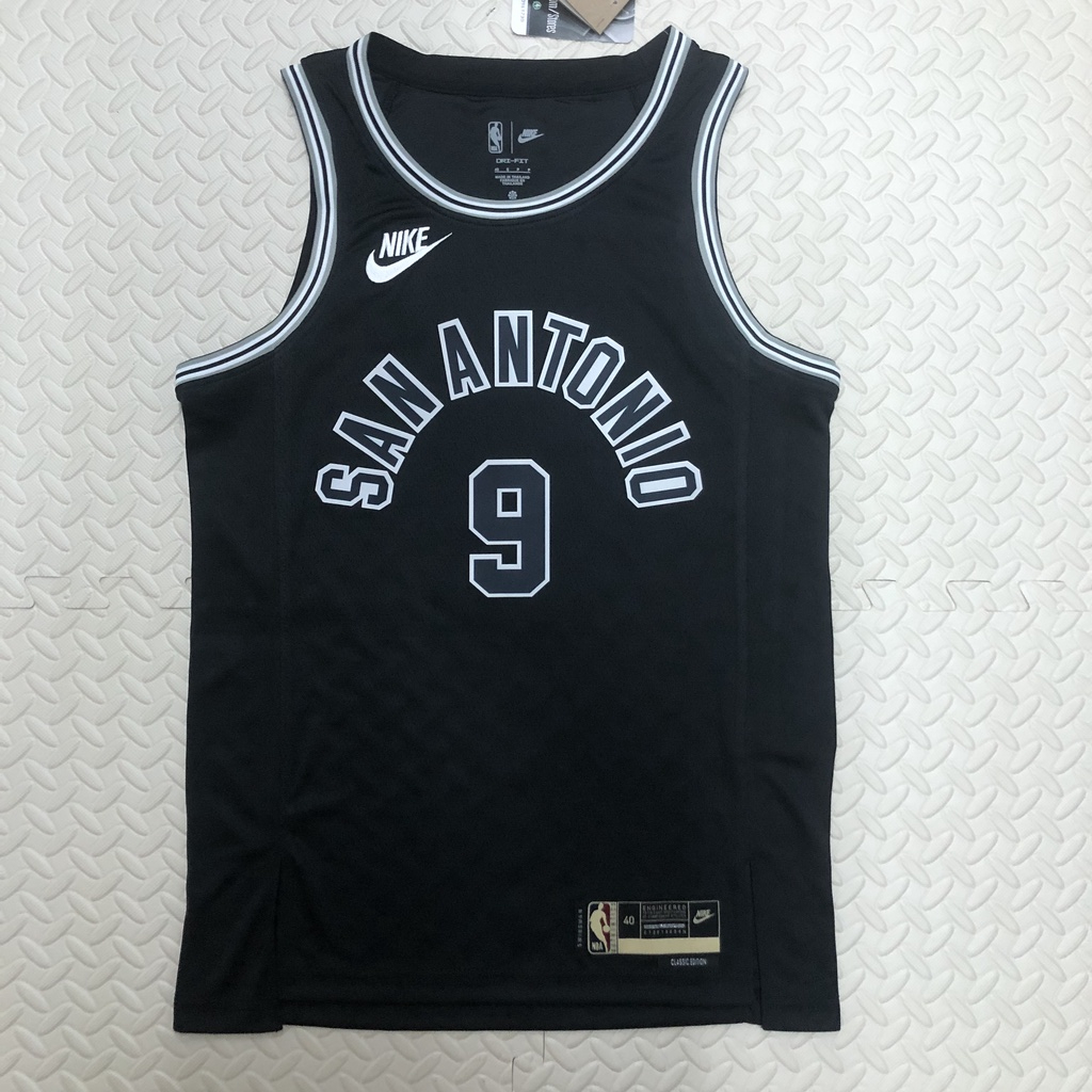 เสื้อกีฬาบาสเก็ตบอล-แขนกุด-ลายทีม-san-antonio-spurs-no-9parker-สีขาว-สําหรับผู้ชาย